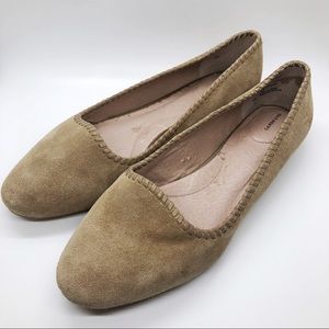 Lands’ End tan suede flats